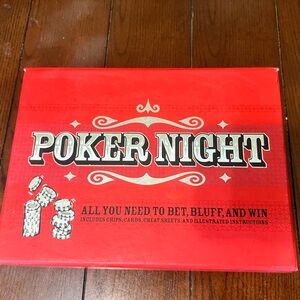 Red Poker Night Game Set